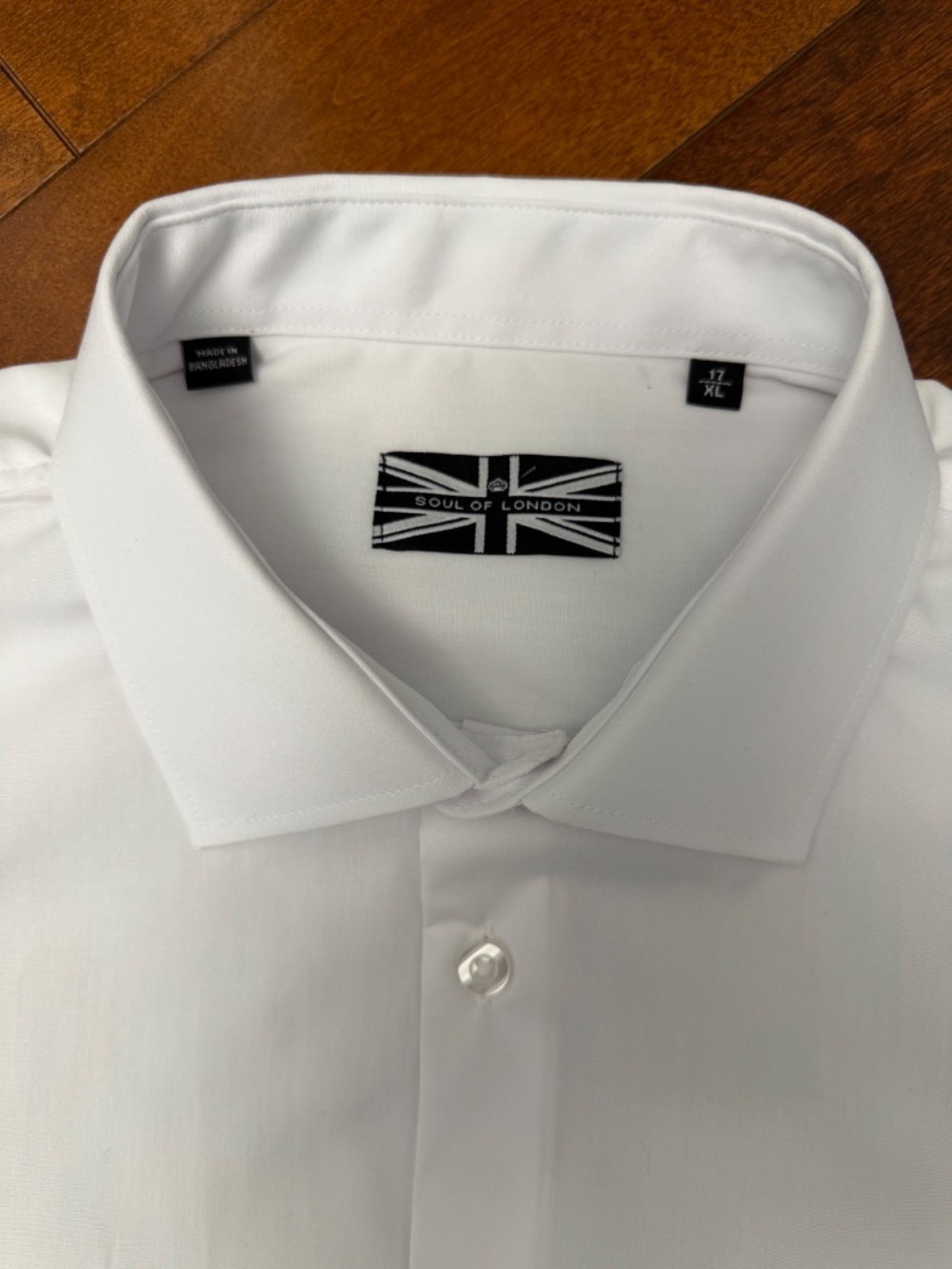 Soul of London White Dress Shirt XL Hidden Placket Classic Fit